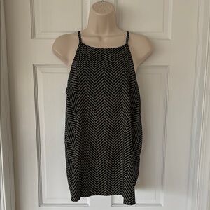 Old Navy Black & White Chevron Halter Tank Top Size M